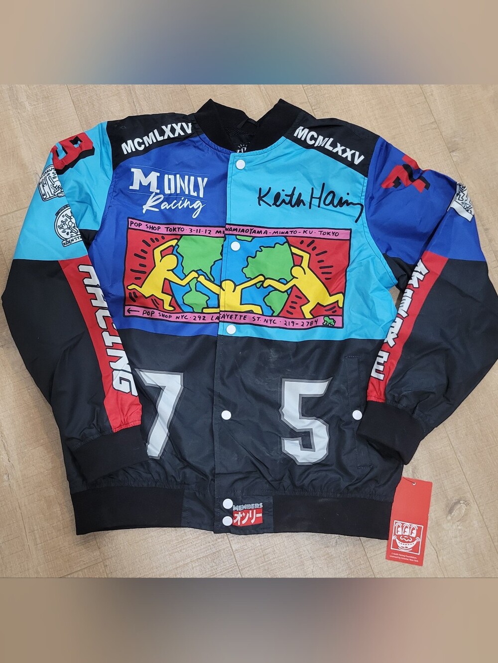 Keith Haring x M Only Racing Colorblock Jacket - Blue/Black